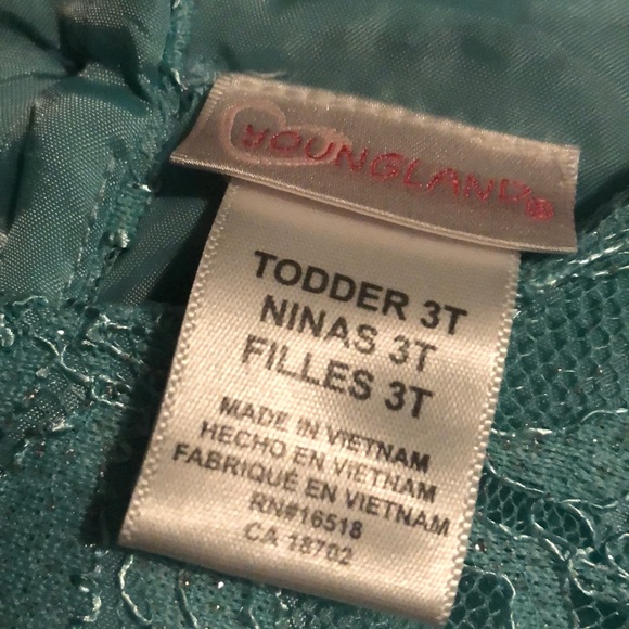 Teal dress with sparkles and rhinestones - Picture 2 of 7